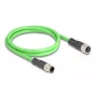 Network Cable DeLOCK M12 Cable D-coded 4 pin male to female PUR (TPU) 2 m