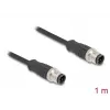 Network Cable DeLOCK M12 Cable D-coded 4 pin male to male Cat5e 1 m Black