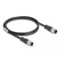Network Cable DeLOCK M12 Cable D-coded 4 pin male to male Cat5e 1 m Black