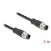 Network Cable DeLOCK M12 Cable D-coded 4 pin male to male Cat5e 5 m Black