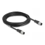 Network Cable DeLOCK M12 Cable D-coded 4 pin male to male Cat5e 5 m Black