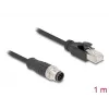 Network Cable DeLOCK M12 Cable A-coded 8 pin male to RJ45 male Cat5e 1m Black