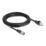 Network Cable DeLOCK M12 Cable X-coded 8 pin male to RJ45 male Cat5e 5 m Black