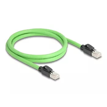 Network Cable DeLOCK RJ45 Cat.6A plug to plug 1m Green