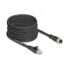 Networking cable DeLOCK 80595 M12 to RJ-45 Cat5e 10 m Black