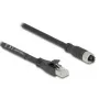 Networking cable DeLOCK 80595 M12 to RJ-45 Cat5e 10 m Black