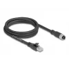 Networking cable DeLOCK 80590 M12 to RJ-45 Cat5e 2 m Black