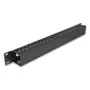 Cable management panel DELOCK 19 inch 1U metal, 2 openings, black