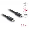 DELOCK Coaxial USB C to USB C cable USB4 Gen 3x2 40 Gbps USB PD 3.1 240W 0.5 m