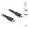 USB-C to USB-C Coaxial Cable DELOCK USB4 Gen 3x2 40 Gbps USB PD 3.1 240 W 1 m