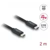 DELOCK USB4 Gen 3x2 Coaxial USB-C to USB-C Cable 40 Gbps PD 3.1 240 W 2 m