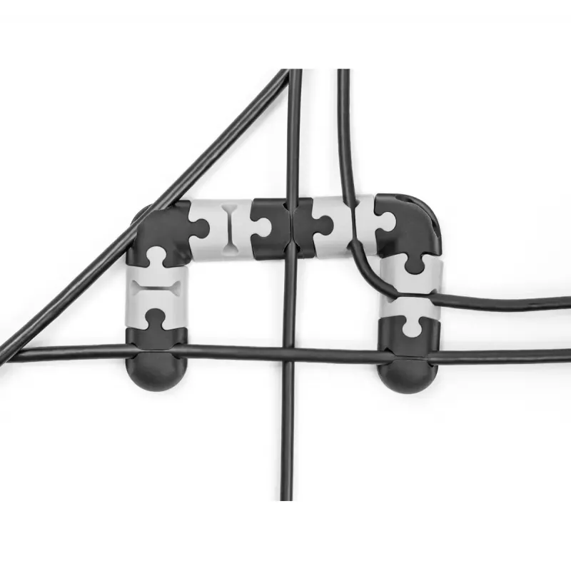 Cable holder DeLOCK 18448 self-adhesive modular set 9 pieces black grey