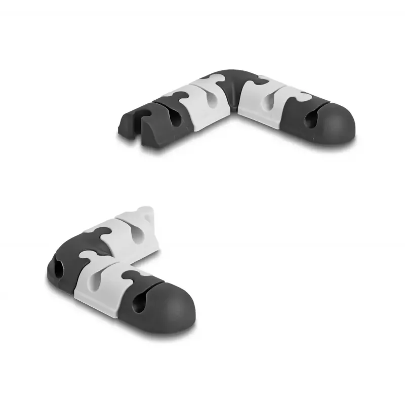 Cable holder DeLOCK 18448 self-adhesive modular set 9 pieces black grey