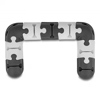 Cable holder DeLOCK 18448 self-adhesive modular set 9 pieces black grey