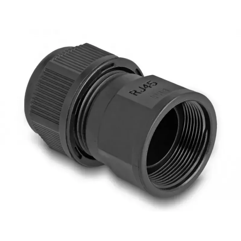 DeLOCK Feed-through coupler RJ45 IP67 waterproof black