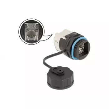 DELOCK wire connector RJ45 Cat.6A LSA straight black 29×43×29 mm