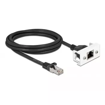DeLOCK networking cable 87112 2m Cat6a S/FTP RJ-45 Black White