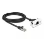 DeLOCK networking cable 87112 2m Cat6a S/FTP RJ-45 Black White