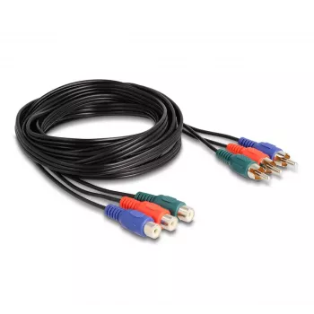 DeLOCK RCA RGB Extension Cable 3 x male to 3 x female 3 m