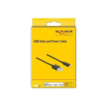 USB data and power cable DeLOCK 83002 1 m black
