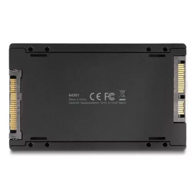 DELOCK interface adapter U.2 (SFF-8639) to M.2 Key M NVMe SSD, model 64301, black, host male