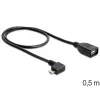 USB Cable Micro-USB B USB A DeLOCK 83271 0.5m Black