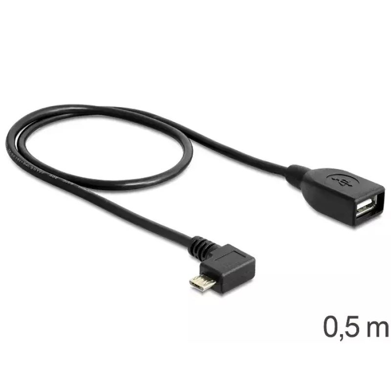 USB Cable Micro-USB B USB A DeLOCK 83271 0.5m Black