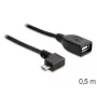 USB Cable Micro-USB B USB A DeLOCK 83271 0.5m Black