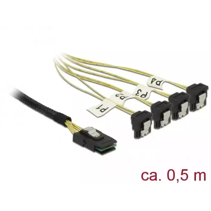 Internal power cable DeLOCK 85686 0.5 m Mini SAS SFF-8087 to 4 SATA