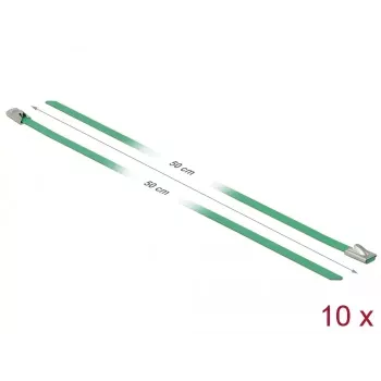Cable Tie DeLOCK 18804 Steel Green 500mm 10 pcs