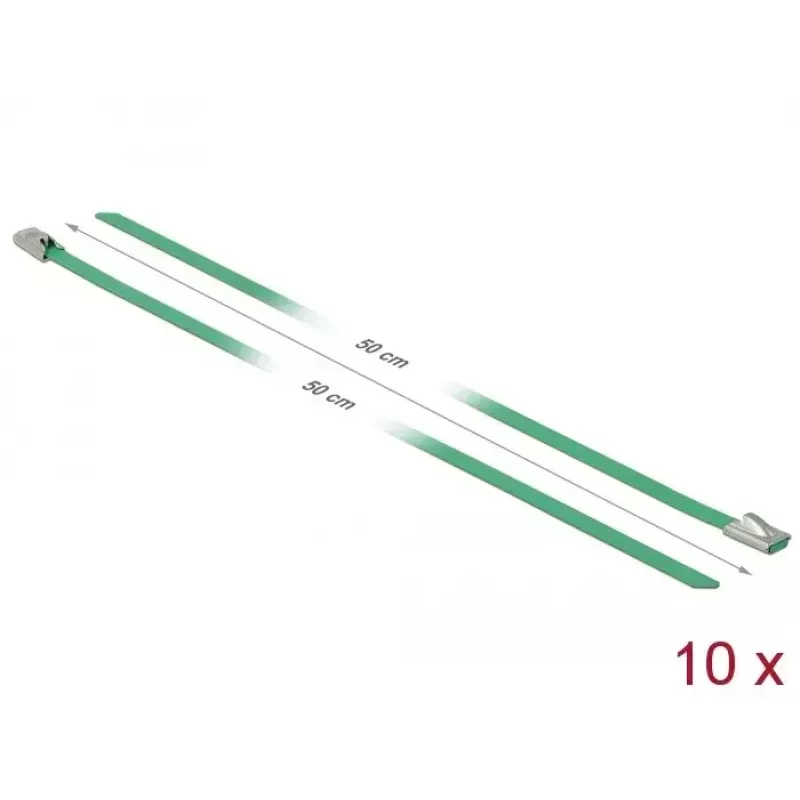 Cable Tie DeLOCK 18804 Steel Green 500mm 10 pcs