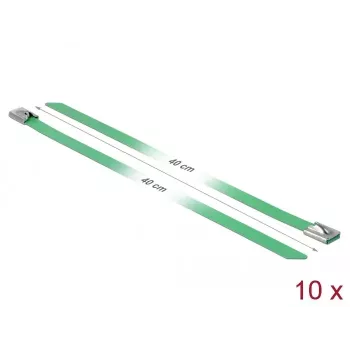 Cable Tie DeLOCK 18807 Steel Green 400mm 10 pcs