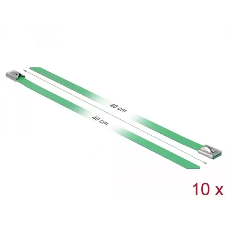 Cable Tie DeLOCK 18807 Steel Green 400mm 10 pcs