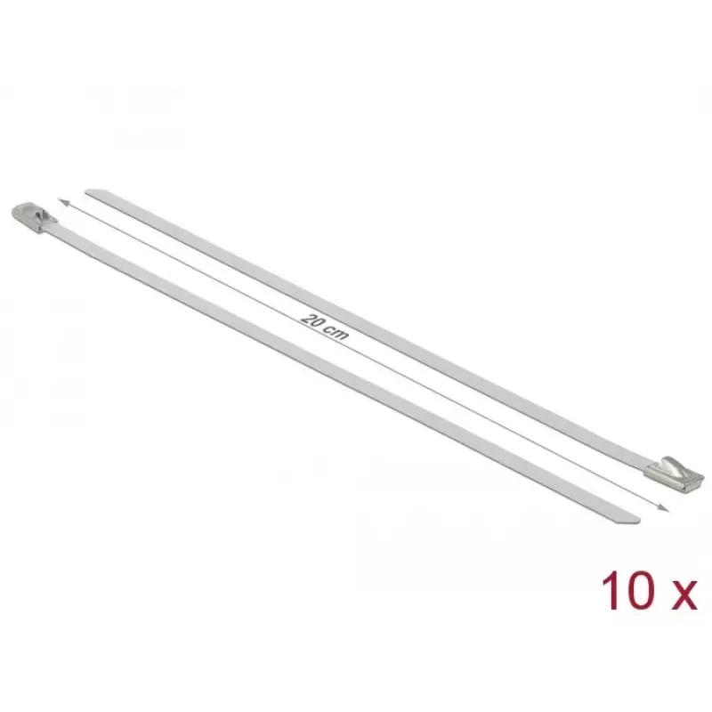 Cable Tie DeLOCK 18817 Steel White 200mm 10 pcs