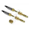 Audio cable DELOCK 85838 — 3.5 mm male to 3.5 mm male, 3 m, gold-plated contacts, 28 AWG, black