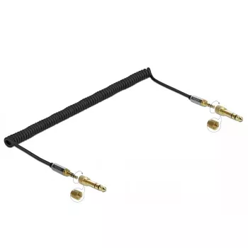 Audio cable DELOCK 85838 — 3.5 mm male to 3.5 mm male, 3 m, gold-plated contacts, 28 AWG, black