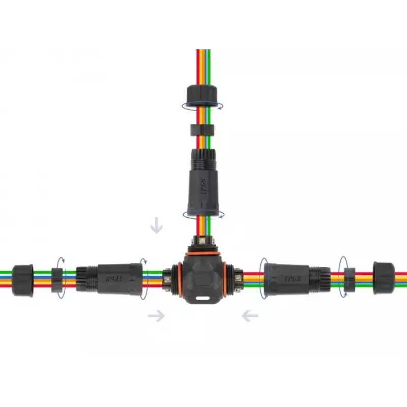 Electric wire connector DELOCK 86919 — straight connector, 85–260 V, black, 25 × 114 mm