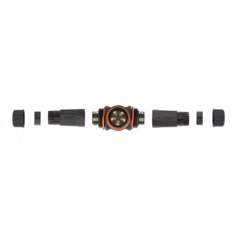 Electric wire connector DELOCK 86919 — straight connector, 85–260 V, black, 25 × 114 mm