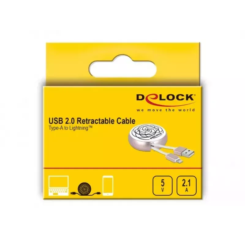 Retractable Cable DeLOCK USB 2.0 Type-A to Lightning 85817