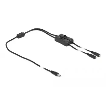 DC Cable DeLOCK 86794 5.5 x 2.1 mm male to 2 x female with switch 1 m