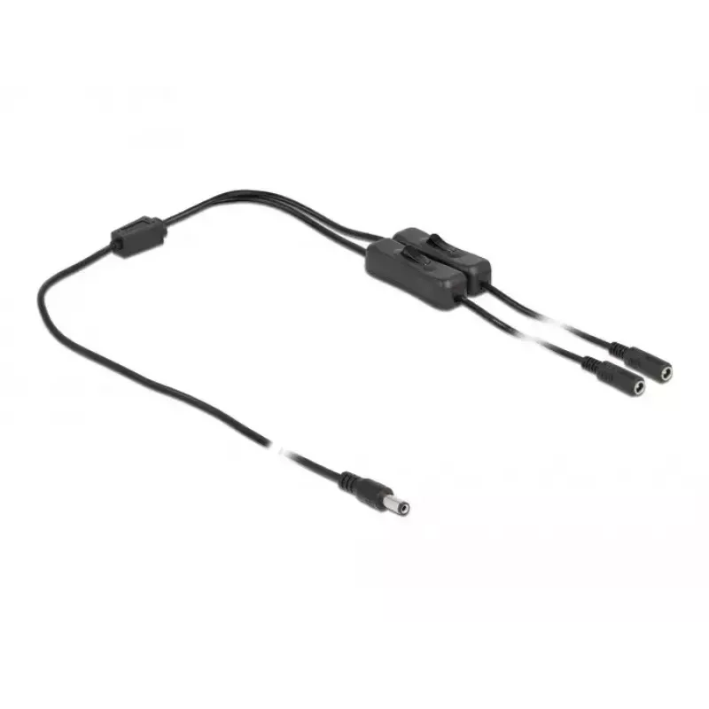 DC Cable DeLOCK 86794 5.5 x 2.1 mm male to 2 x female with switch 1 m