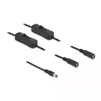 DC Cable DeLOCK 86794 5.5 x 2.1 mm male to 2 x female with switch 1 m