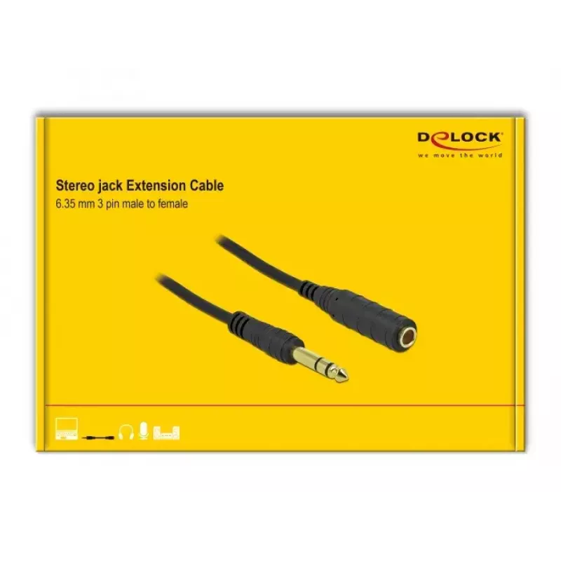 Stereo Jack Extension Cable DeLOCK 86766 10m Black