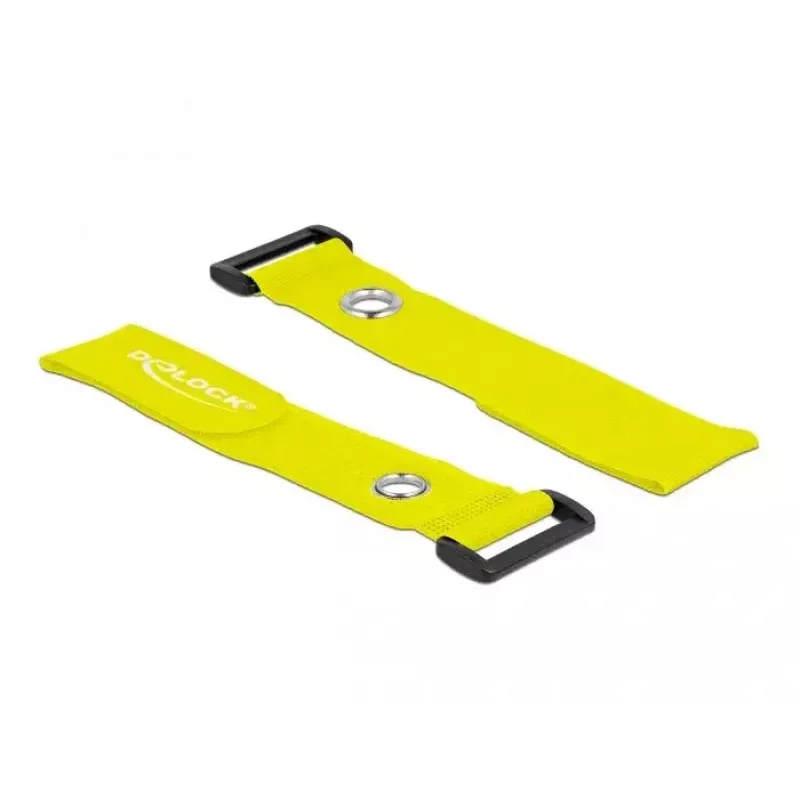 Hook & loop cable tie DeLOCK 19552 Yellow 280mm 3 pcs