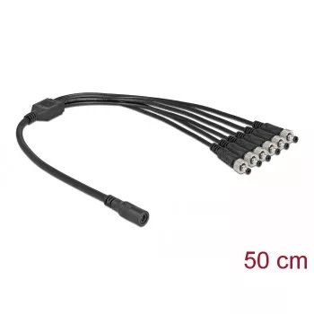 Cable splitter DeLOCK 86591 5.5 x 2.1 mm 1 x female to 6 x male screwable