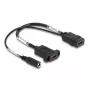 DeLOCK HDMI Cable 4K 60 Hz with DC feed 2.1 x 5.5 mm 0.30 m panel-mount