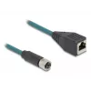 DeLOCK M12 Adapter Cable X-coded 8 pin female to RJ45 female 50 cm