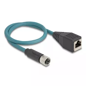 DeLOCK M12 Adapter Cable X-coded 8 pin female to RJ45 female 50 cm