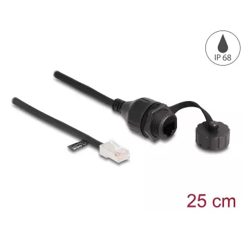 Network Cable DeLOCK 88012 RJ45 Male to RJ45 Female Cat5e 0.25m Black