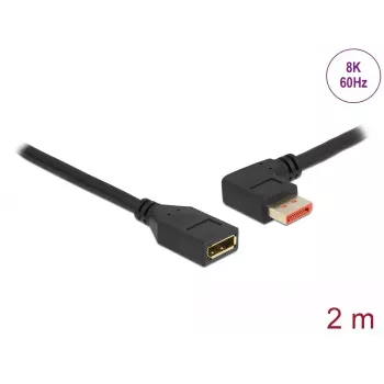 DisplayPort extension cable DeLOCK 87075 2m 90° left angled